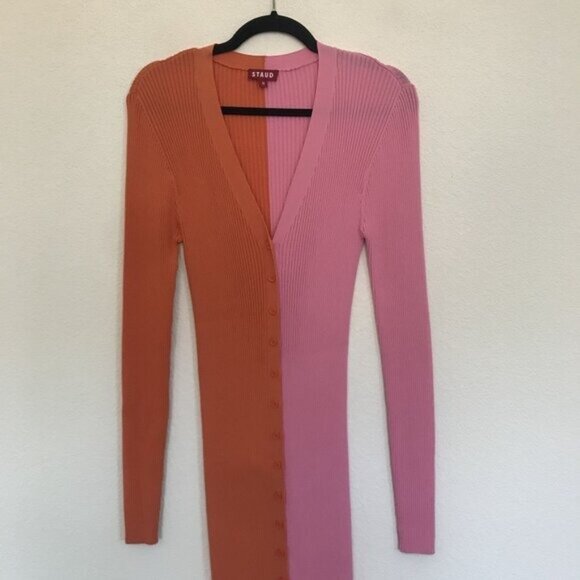 Staud Size Medium Shoko Cardigan Midi Dress - Picture 3 of 7